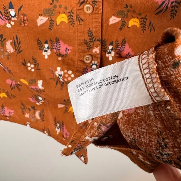 Duluth Trading Artisan Hemp Untucked Garden Gnome Camp Shirt - Size Large - Picture 6 of 6